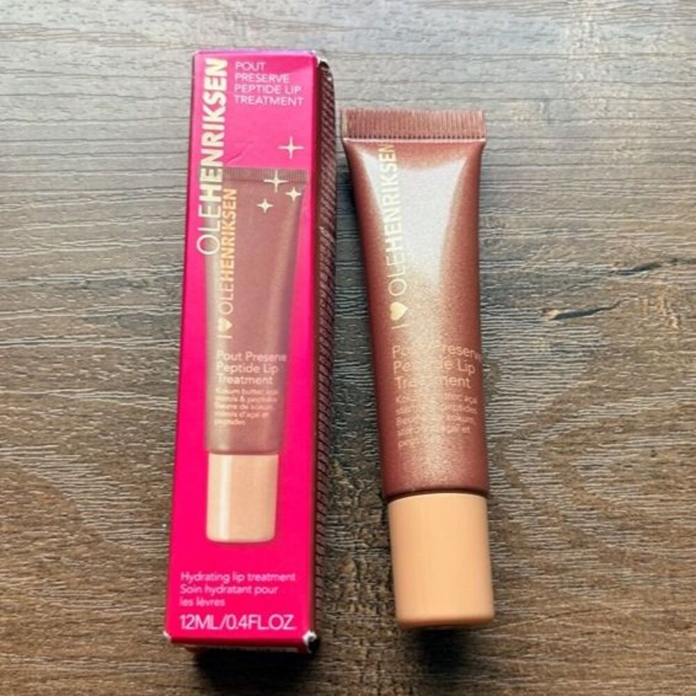 Ole Henriksen Pout Preserve Peptide Lip Treatment Cocoa Creme Glimmer NIB